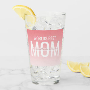 Stylish Ombre Worlds Best Mom Glass