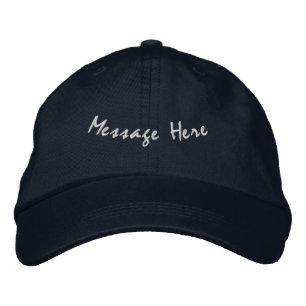 Stylish One Size-Hat Featuring Custom Message Navy Embroidered Baseball Cap