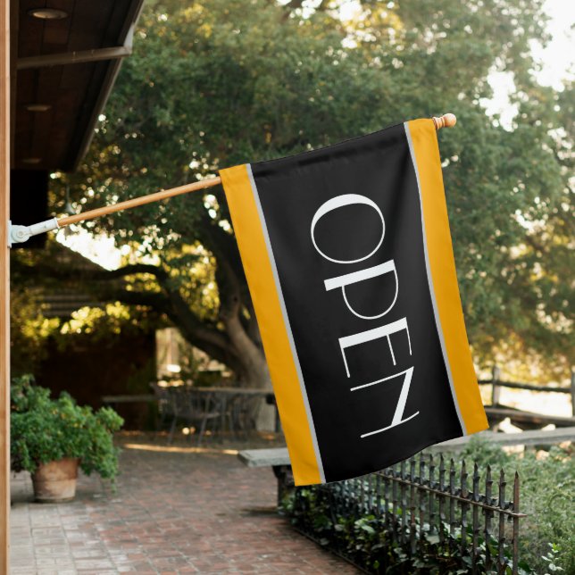 Stylish Open for Business Sign Flag (In SItu)