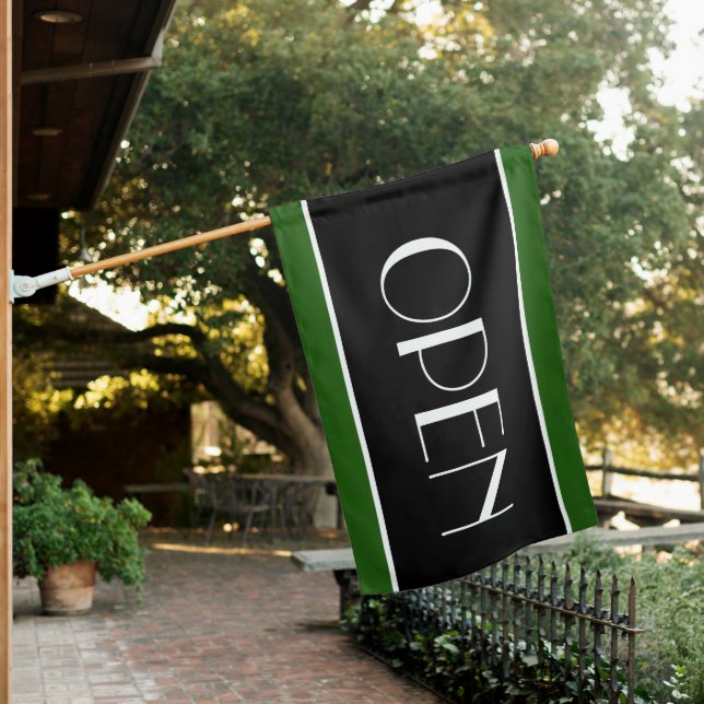 Stylish Open for Business Sign Flag (In SItu)