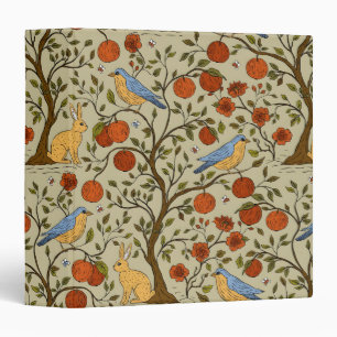 Stylish Orange Apples on Brown Trees Design 3 Ring Binder