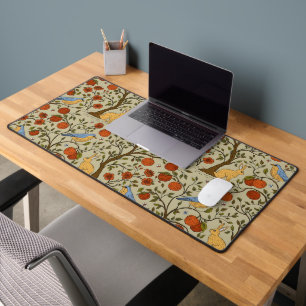Stylish Orange Apples on Brown Trees Design Desk Mat
