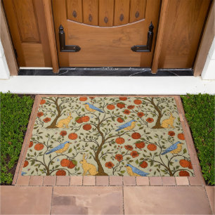 Stylish Orange Apples on Brown Trees Design Doormat