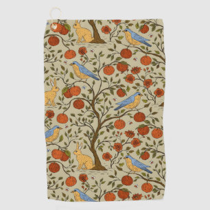 Stylish Orange Apples on Brown Trees Design Golf Towel