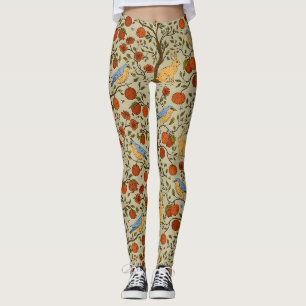 Stylish Orange Apples on Brown Trees Design Leggings
