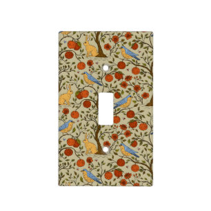 Stylish Orange Apples on Brown Trees Design Light Switch Cover