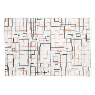 Stylish Orange Black Pattern  Pillow Case