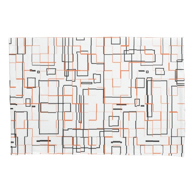 Stylish Orange Black Pattern  Pillow Case (Front)