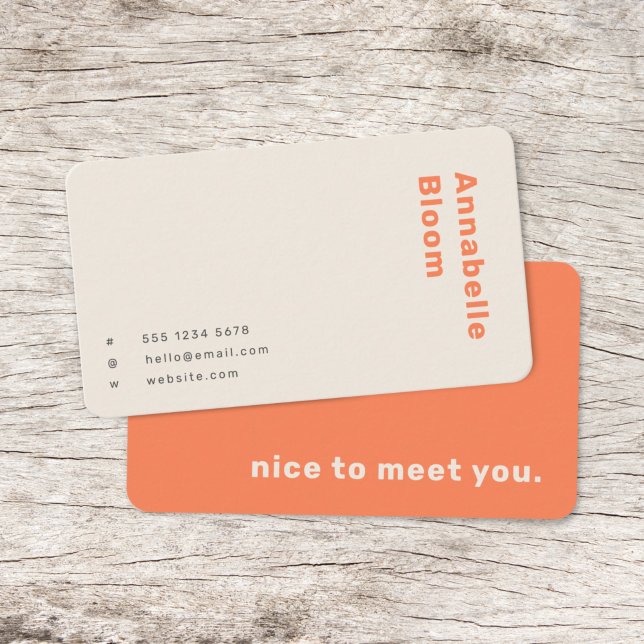 Stylish Orange Minimal Modern Trendy Business Card (Creator Uploaded)