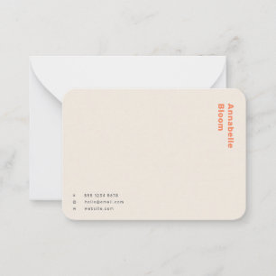 Stylish Orange Minimal Modern Trendy Note Card