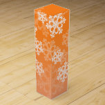 Stylish Orange Snowflakes Modern Christmas pattern Wine Box<br><div class="desc">Stylish and modern festive pattern featuring an orange background and elegant, white snowflakes. The clean, geometric snowflake design brings a touch of winter charm, adding sophistication and a festive flair. Perfect for wrapping gifts in a memorable and eye-catching way. This design seamlessly blend modern aesthetics with holiday spirit, making it...</div>