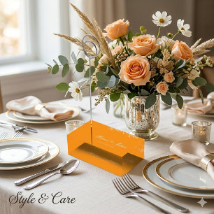 Stylish Orange Table Card Holder for Wedding Décor