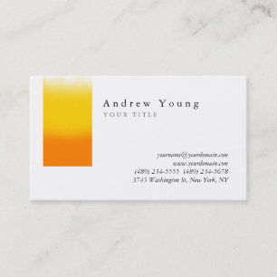 Stylish Orange Yelllow White Business Card