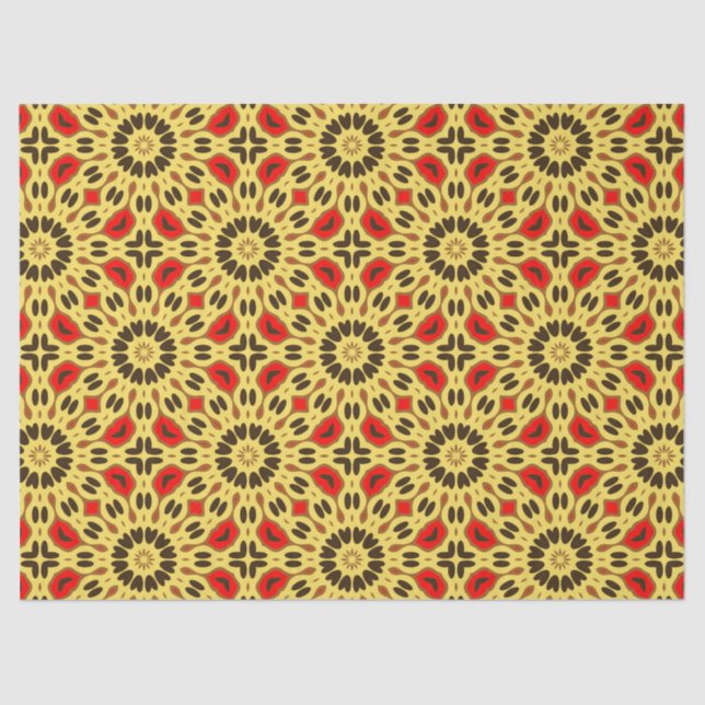 Stylish Oriental Colorful Mosaic Geometric Pattern Tissue Paper (Front)