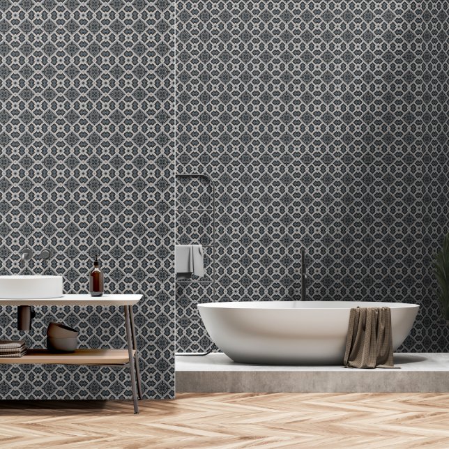 Stylish oriental ornament wallpaper  (Bathroom)