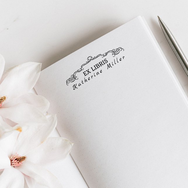 Stylish Ornamental Ex Libris Custom Library Books Self-inking Stamp (Creator Uploaded)