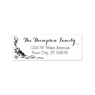Stylish Ornamental Floral Corner Border Rubber Stamp