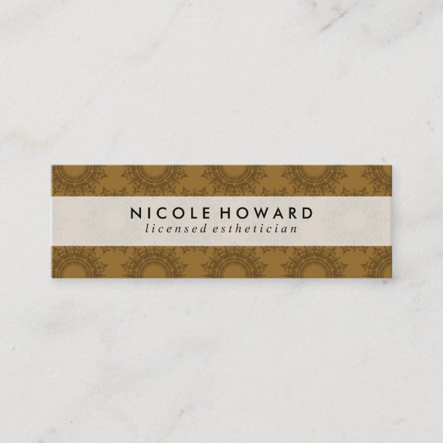 Stylish Ornate Pattern Mini Business Card (Front)