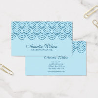 Stylish Outline Blue Geometric Pattern Business Card