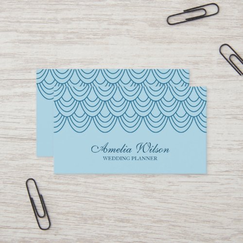 Stylish Outline Blue Geometric Pattern Business Card