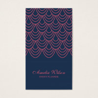 Stylish Outline Pink Blue Geometric Social Media Business Card