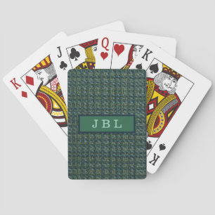 Stylish Oxford Tweed Monogram Poker Cards