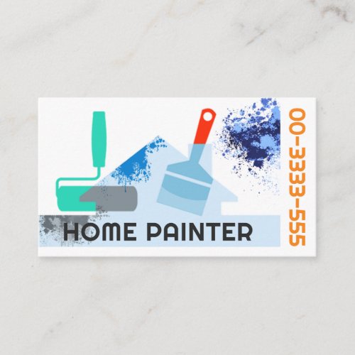 Stylish Painters Brush Paint Splash Business Card