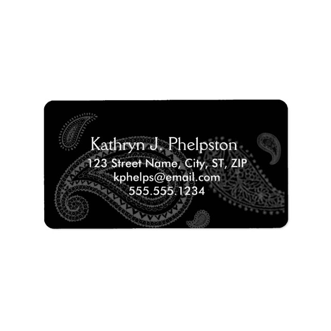 Stylish Paisley/Bandana Pattern Address Label (Front)