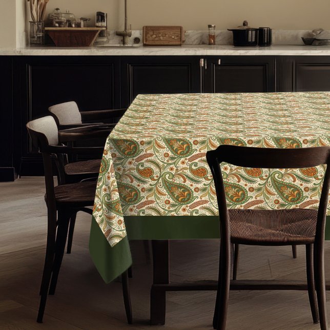 Stylish Paisley Tablecloth – Earthy Boho Decor (Stylish Paisley Tablecloth – Earthy Boho Decor)