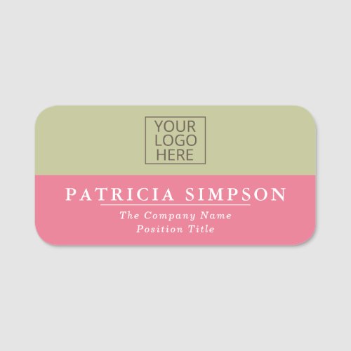 Stylish Pale Green and Bubblegum Pink Combination Name Tag