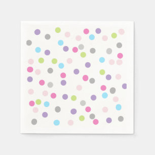 Stylish Pale Pastel Colors Circle Dot Paper Napkin