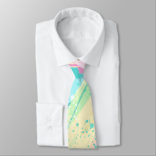 Stylish Pale Pastel Colours Abstract Art Neck Tie