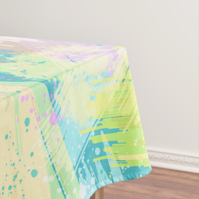 Stylish Pale Pastel Colours Abstract Art Tablecloth (In Situ)