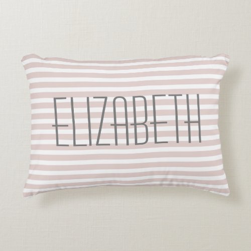 Stylish Pale Pink Custom Name Quote Decorative Accent Pillow
