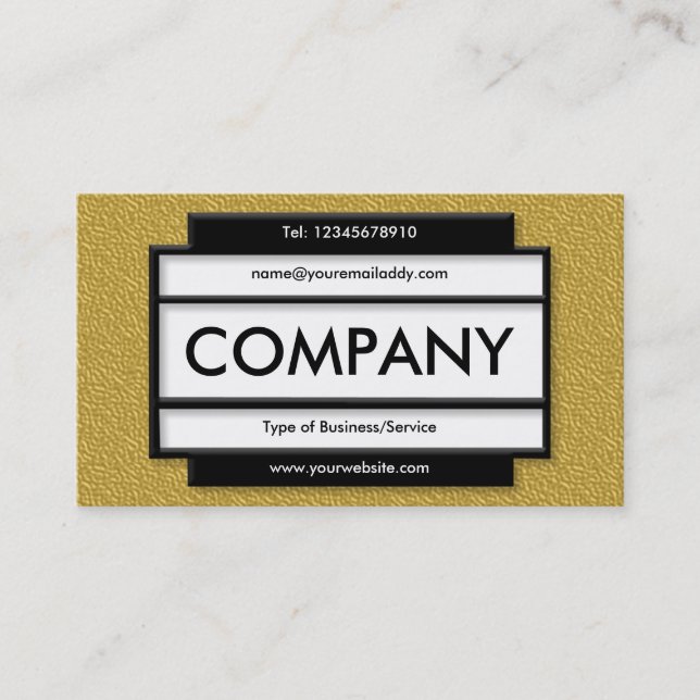 Stylish Panel II - Amber Embossed Texture Business Card (Front)