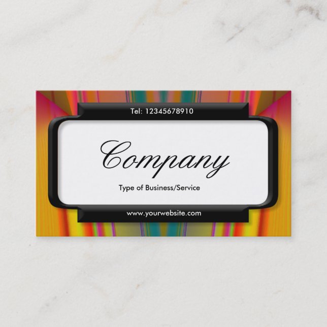 Stylish Panel (Script font) - Abstract V Business Card (Front)