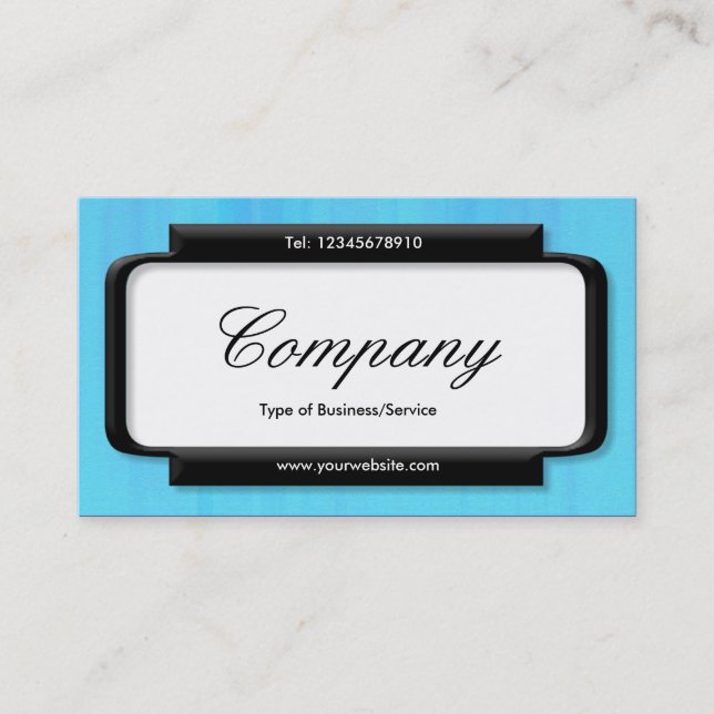 Stylish Panel (Script font) - Blue Painted Texture Business Card (Front)
