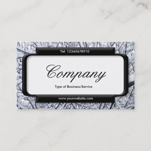 Stylish Panel Script font _ Snowy Branches Business Card