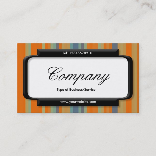 Stylish Panel (Script font) - Stripes 05 Business Card (Front)