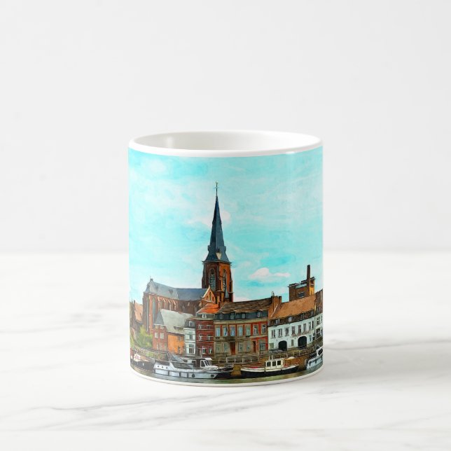 Stylish panorama of Maastricht Coffee Mug (Center)