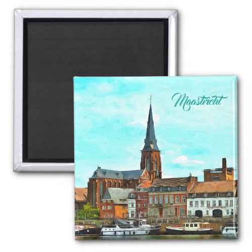 Stylish panorama of Maastricht Magnet