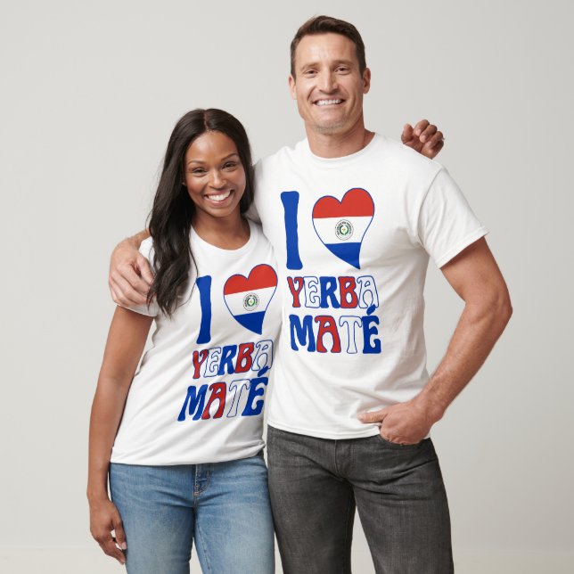 Stylish Paraguay Flag I LOVE YERBA MATE T-Shirt (Unisex)