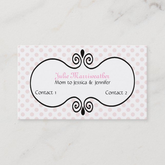 Stylish Paris High Fashion Mommy Calling Card (Front)