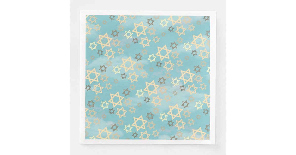 Stylish Passover Blue Sky Stars of David Paper Dinner Napkins | Zazzle