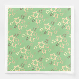 Stylish Passover Spring Green Stars of David Paper Dinner Napkins