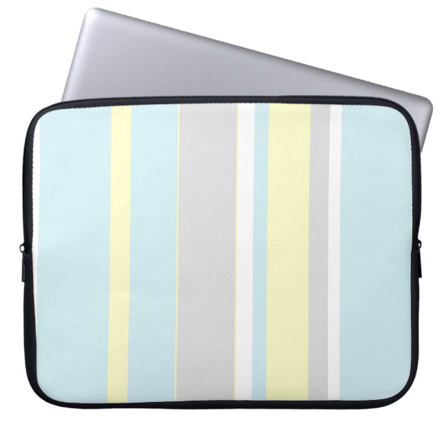 Stylish Pastel Color Lines Laptop Sleeve (Front)