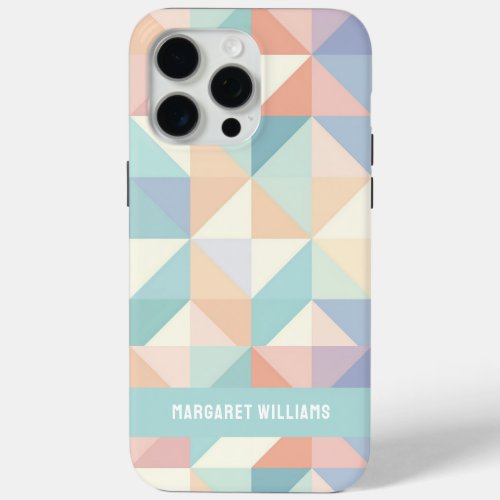 Stylish Pastel Colors Geometric Pattern Design iPhone 15 Pro Max Case