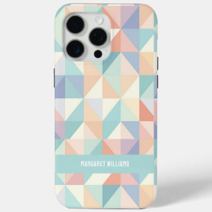 Stylish Pastel Colors Geometric Pattern Design iPhone 15 Pro Max Case