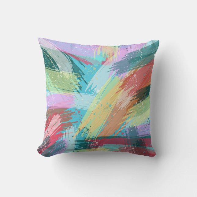 Stylish Pastel Colours Abstract Art Throw Pillow (Front)