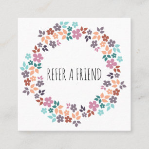 Stylish Pastel Floral Hair Stylist Flower Wreath Appointment Card